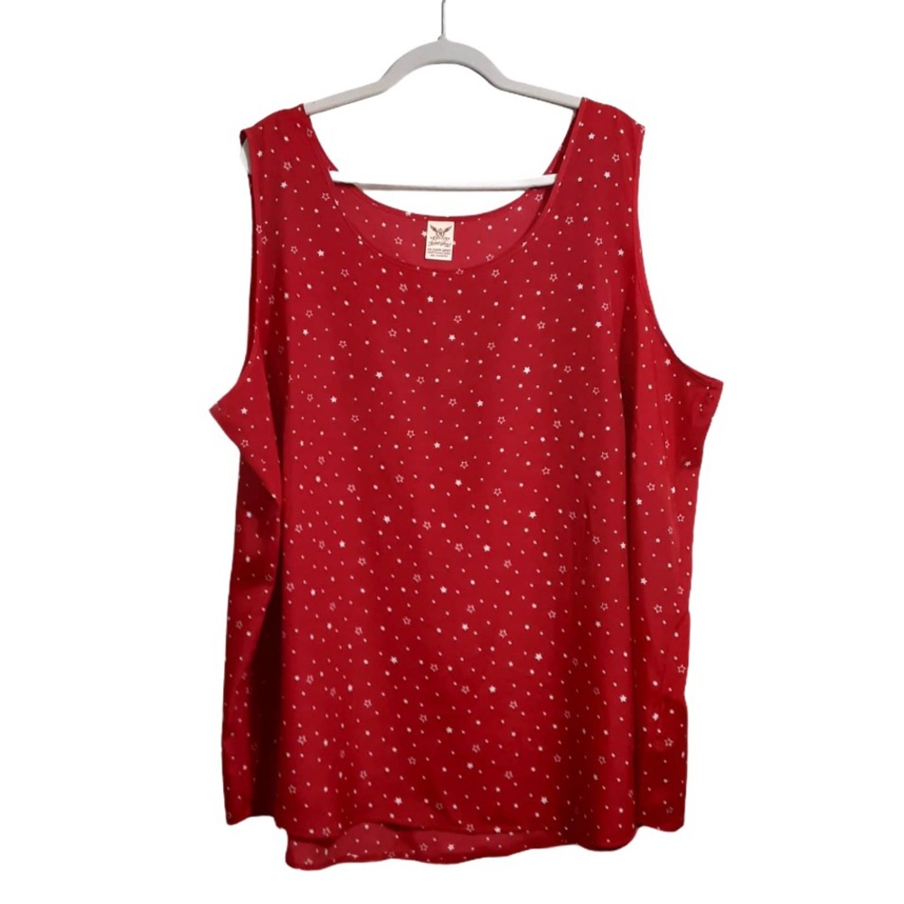 Faded Glory Women’s Plus Size 4X Red Star Print Tank Top